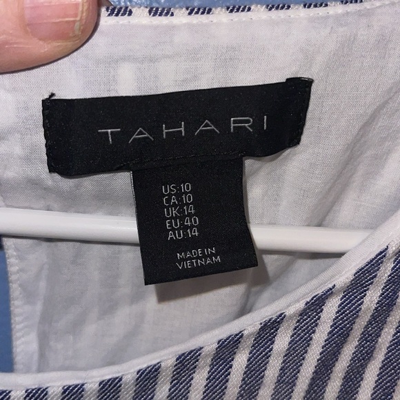 Tahari Striped Nautical Wide Leg Cropped Jumper - size 10. GG - Picture 6 of 9